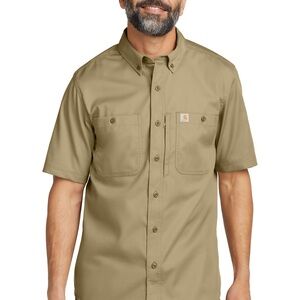 Carhartt Rugged Professional Series Men's Khaki Button Down Short-sleeved Shirt